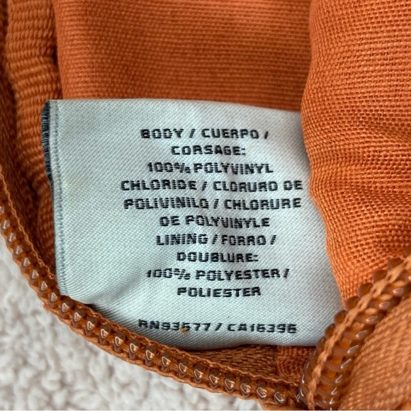 Vintage Liz Claiborne Faux Croc Leather Small Coin Purse Pouch-Orange-Kiss Lock - Picture 5 of 8